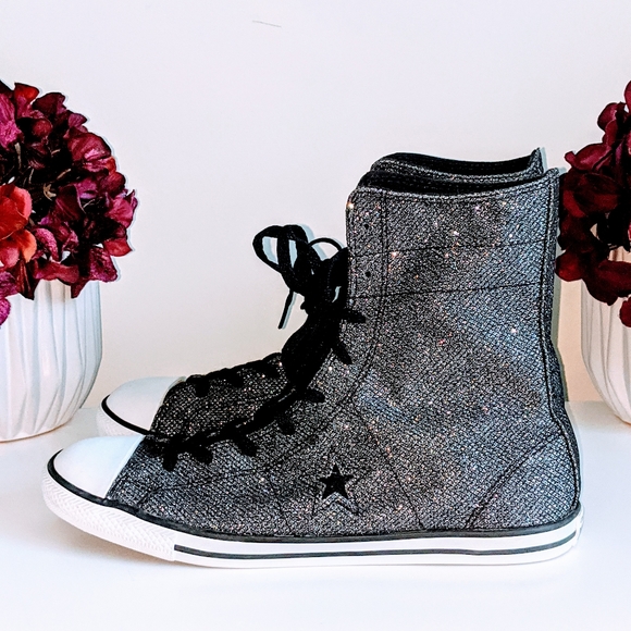 sparkle black converse